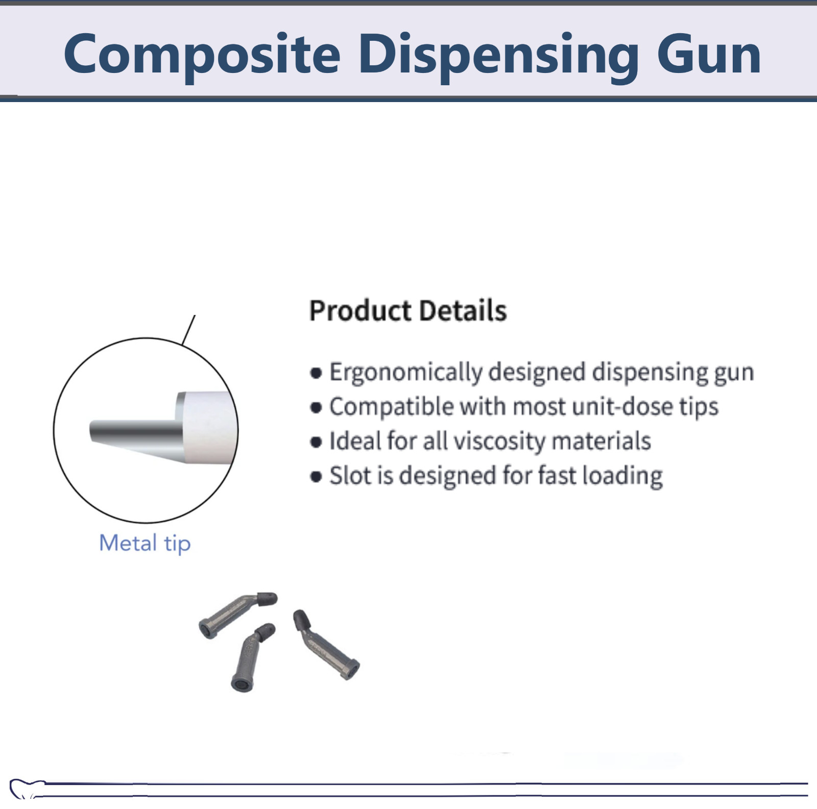 PacDent Dental Composite Compule Capsule Unidose Dispenser Gun with Metal Tip