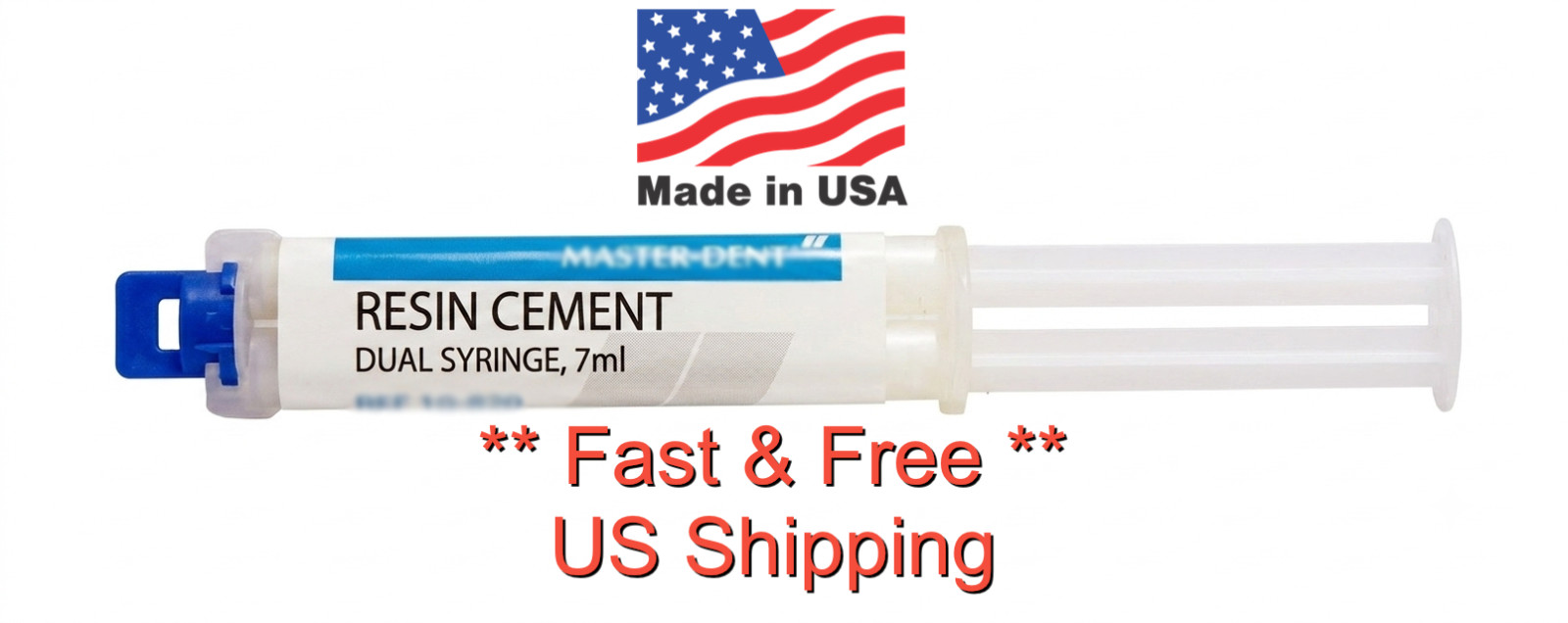 Dental Permanent Resin Cement Dual Syringe, Self Adhesive – Made in USA