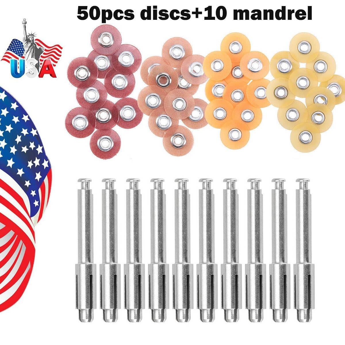 Dental Discs Composite Finishing Polishing Discs +10pcs mandrel
