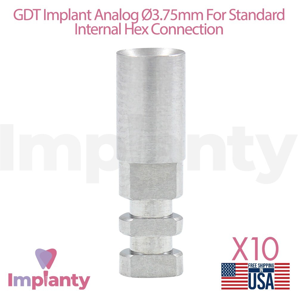 10X Fixture Analog Ø3.75mm Dental Standard Platform Int Hex 2.42mm Prosthetics