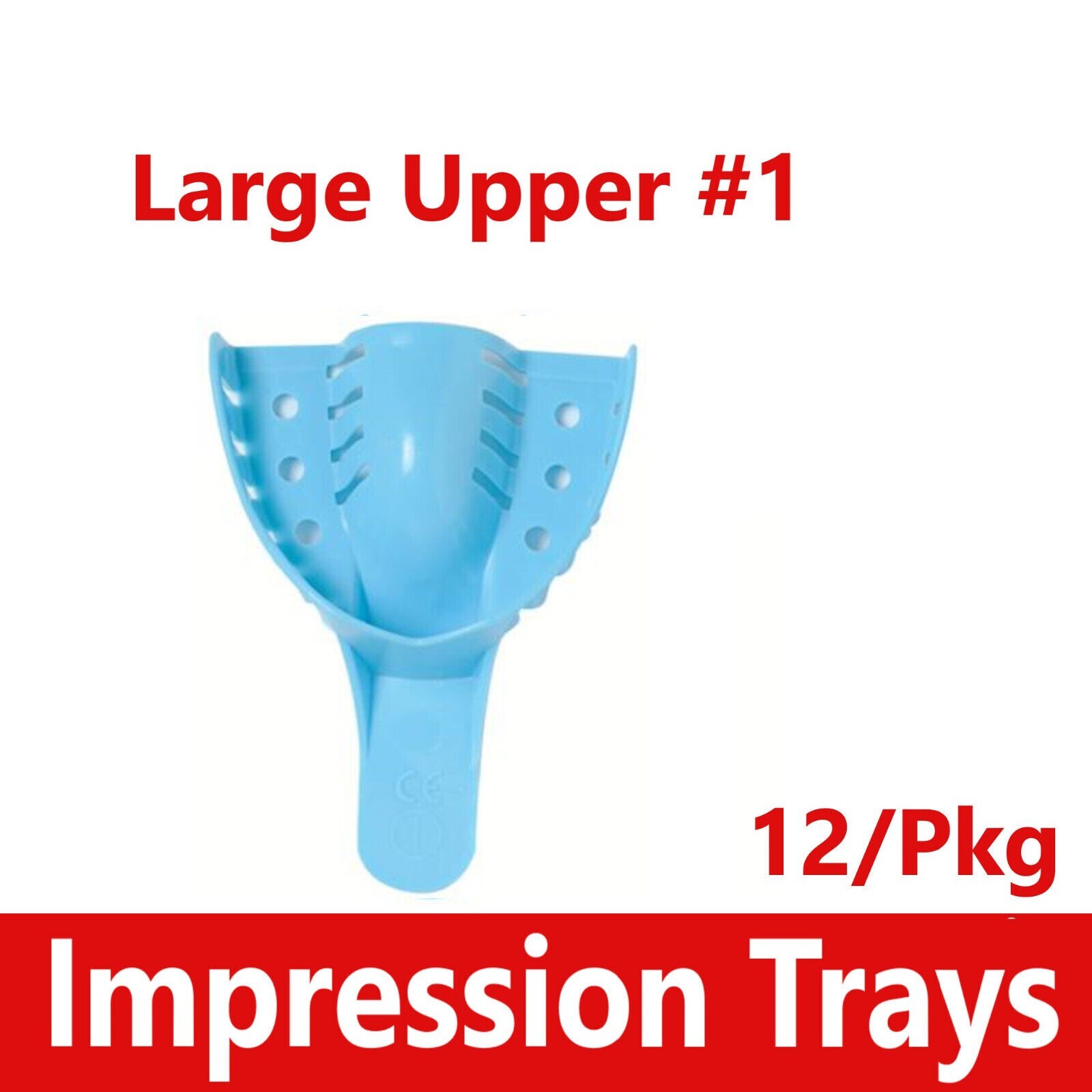 12Pcs/Pack Dental Impression Trays Perforated Plastic Disposable XL, L, M, S