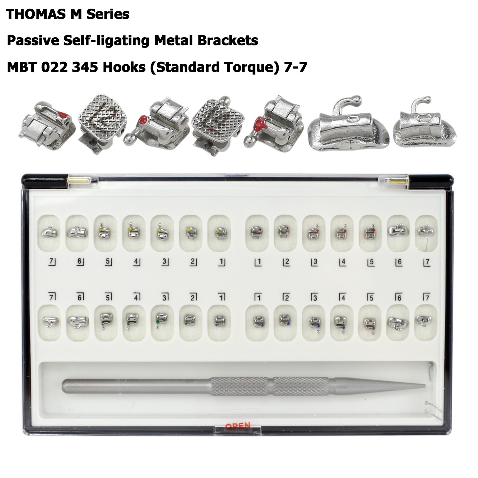 Dental Orthodontic Self Ligating Brackets Metal Ceramic Roth MBT Damon Empower