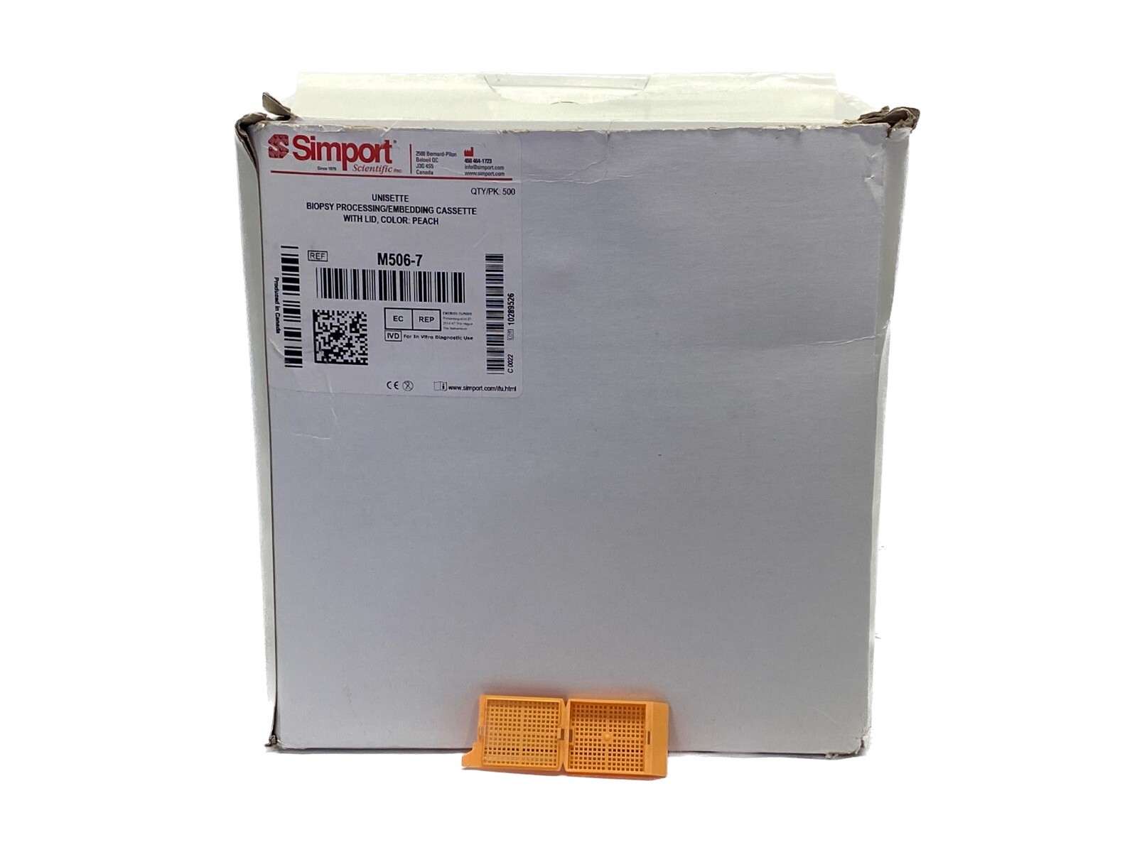 (500) SIMPORT Unisette Biopsy Processing Embedding Cassettes M506-7 Peach
