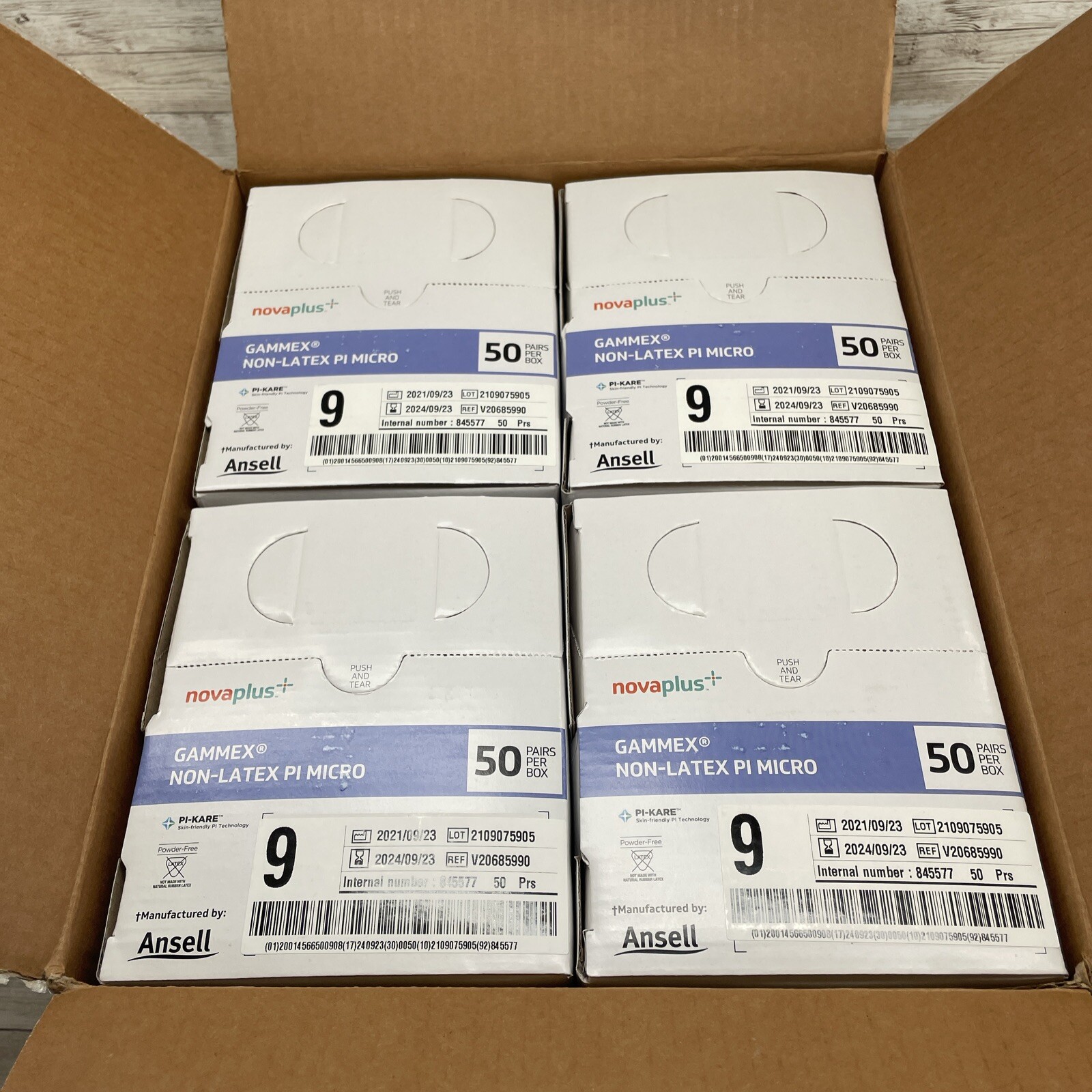 1 CASE Gammex Non-Latex PI MICRO Surgical Gloves Sterile, Size: 9 Exp: 9/24