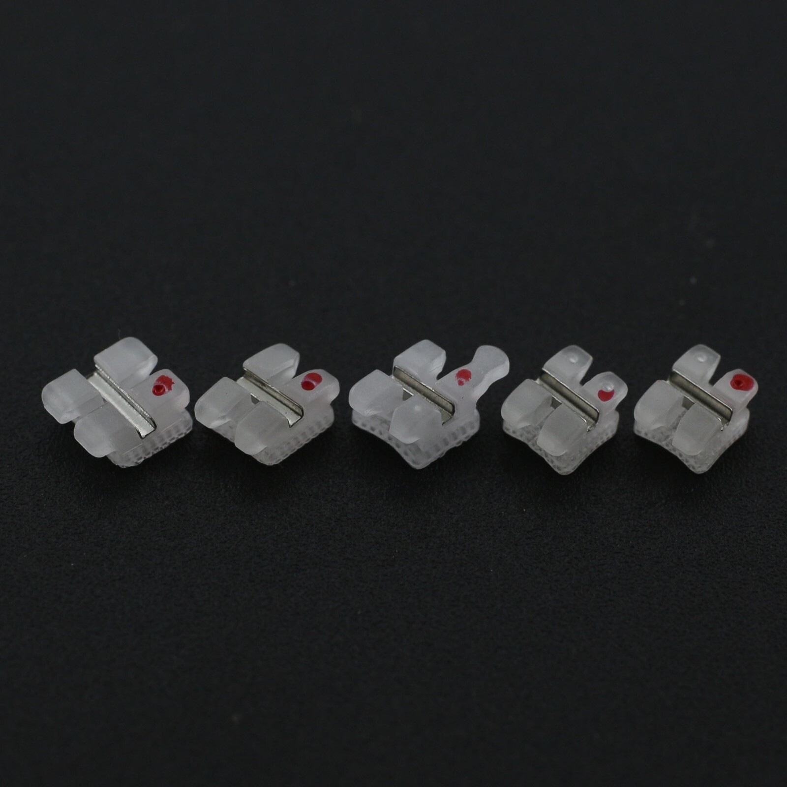 Noble Dental Orthodontic Ceramic Brackets Brace Roth 022 3 Hooks Metal Slot