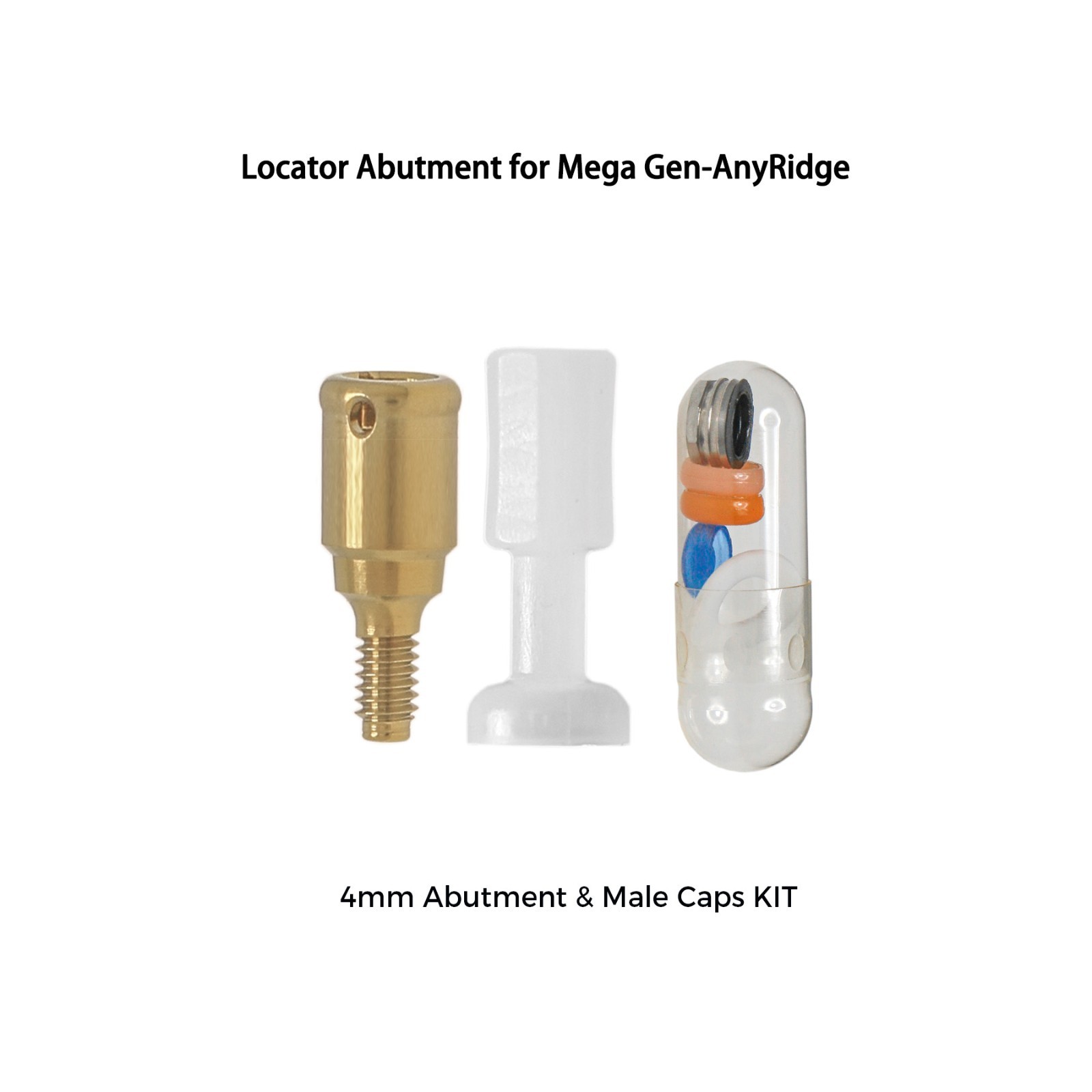 Overdenture Locator Abutments Anchor for Megagen AnyRidge Male Caps Removable