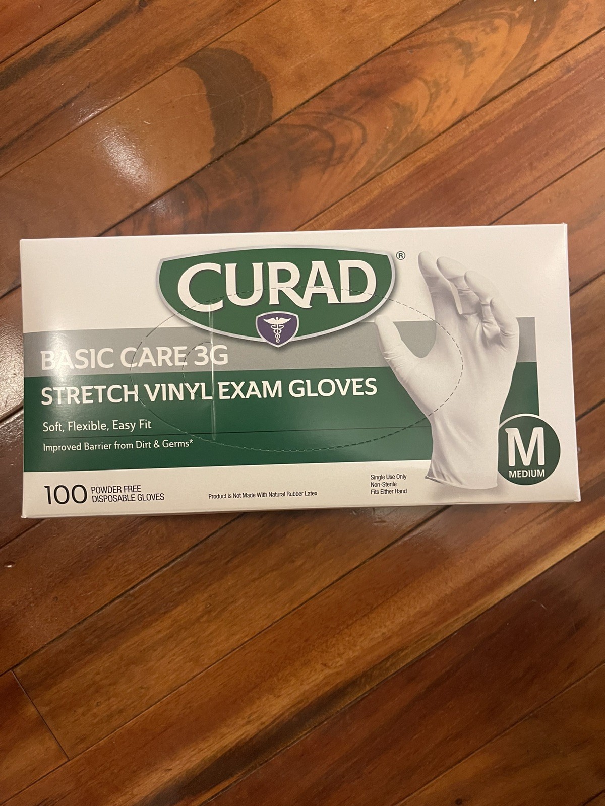Curad Basic Care 3G Stretch Vinyl Exam Gloves Powder free Soft Flexible New