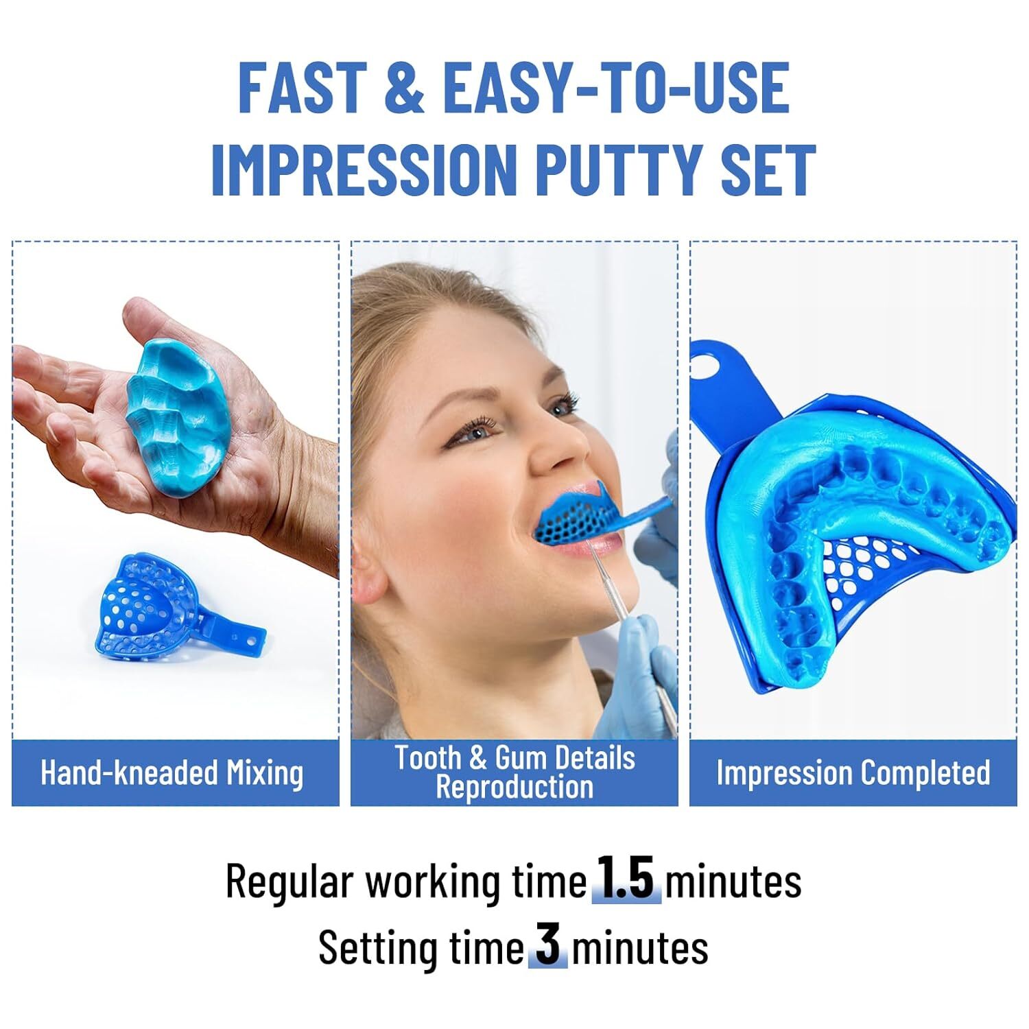 NEW 12x 25g Dental Putty Fast / Regular Set PVS VPS Impression Material Mint USA