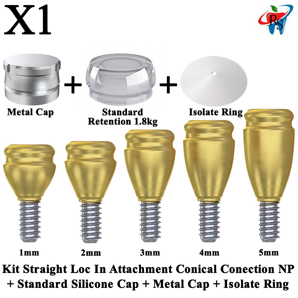 1x Kit Straight Loc In Attachment Conical NP Standard Silicone Metal Cap Ring