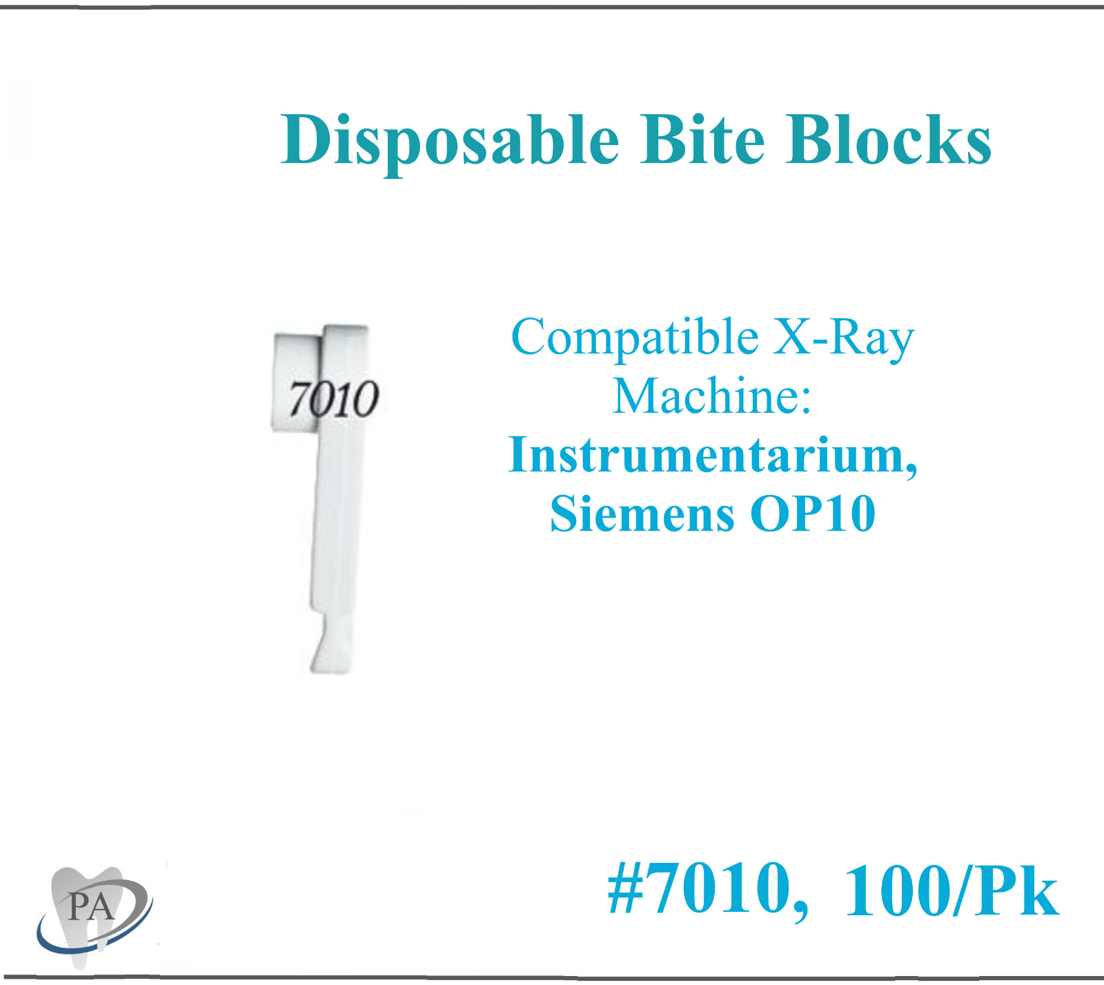 Dental X-Ray Bite Blocks Siemens, Instrumentarium, Disposable, #7010, 100/Pk