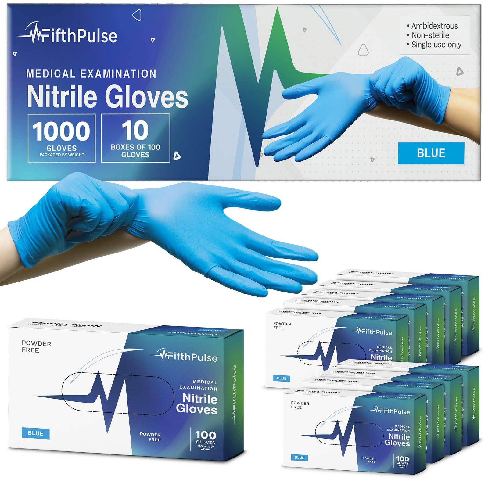 Blue Nitrile Exam Gloves Large 1000 Count – Medical Grade, 3 Mil, Food Safe, …
