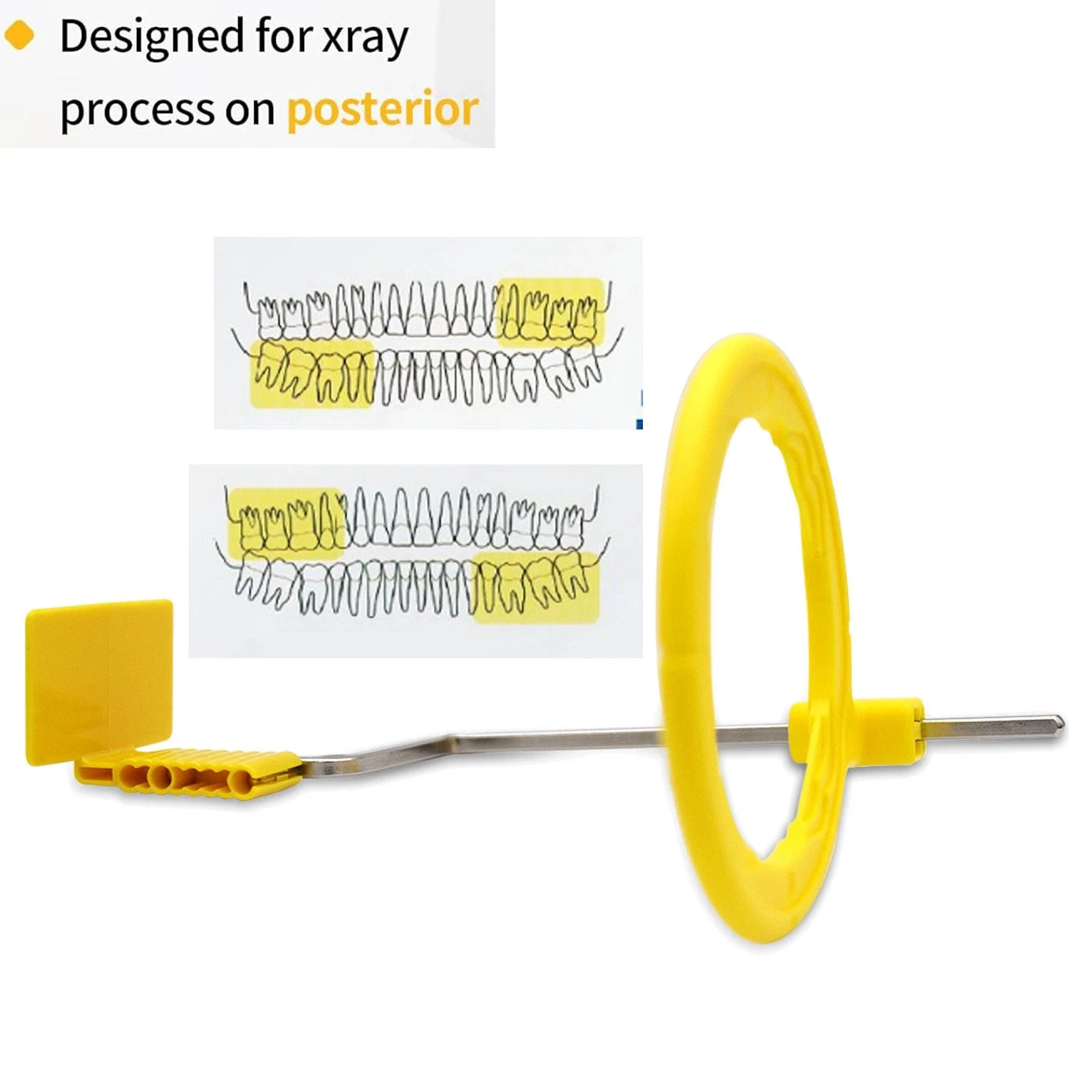 100x Dental Sensor Holder Adhesive Digital X-ray Sensor Holder Posterior Yellow