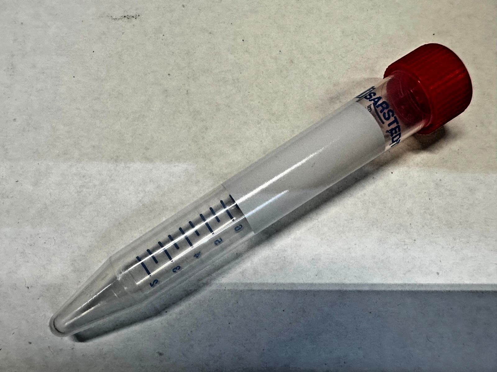 (500/Cs) SARSTEDT 15mL PP Graduated Centrifuge Tubes w/Plug Seal Cap 62.554.101