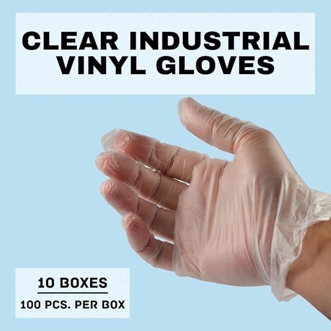 Powder Free Vinyl Gloves Food Service (Latex Nitrile Free) 2XL Clear 1000 Pieces