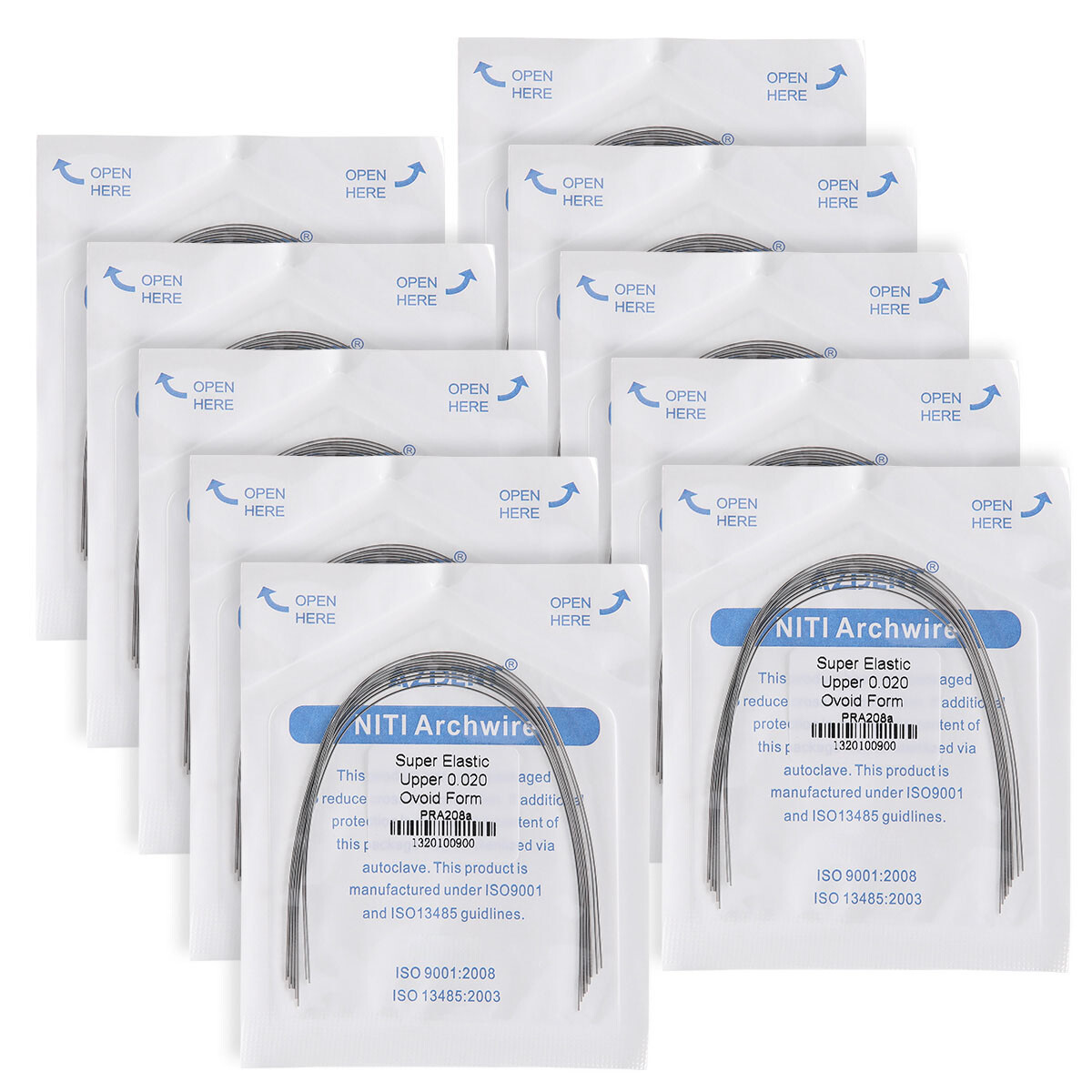 30X Dental Ortho NITI/Stainless Steel Arch Wire Round Oval/Nature/Square Form