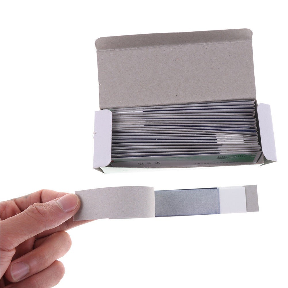 Dental Articulating Paper Practical Soft Thin Strips Red/ Blue 10 Sheet *20 Book
