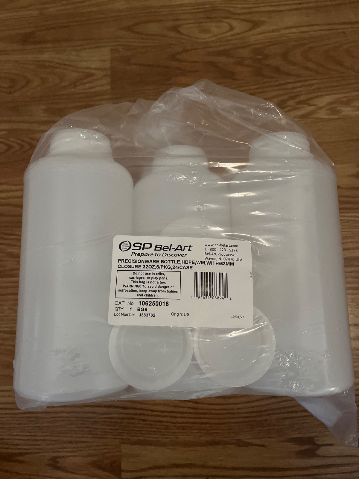 (6/Pk) 1000mL SP Bel-Art Precisionware Wide-Mouth Bottle