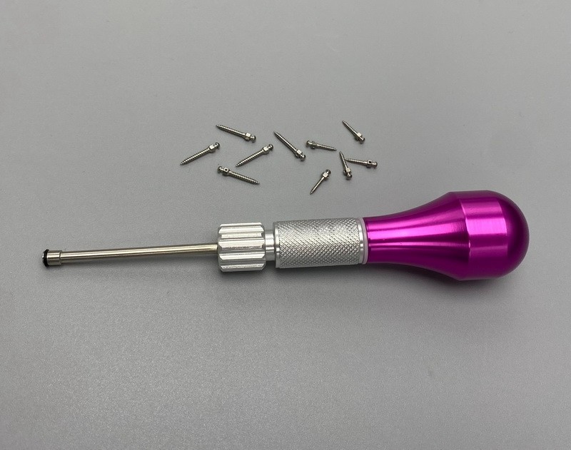 Dental Orthodontic Micro Implants Mini Screw Self-Drilling Fuchsia Screwdriver