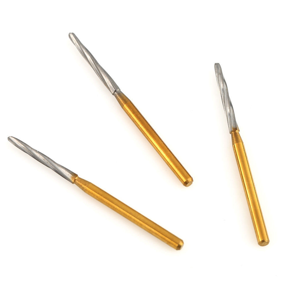 6 Pcs/pack Dental Zekrya Carbide Bone Cutters Surgical FG Bur 28mm Gold Plated