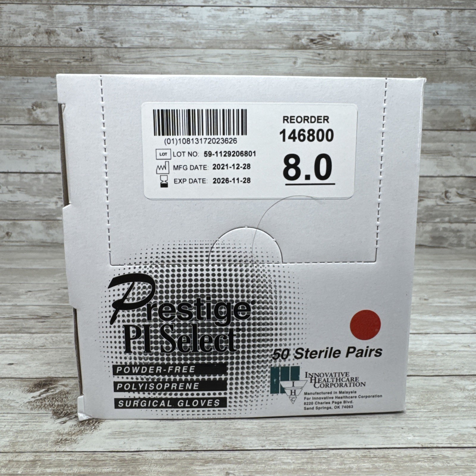 Prestige PI Select Polyisoprene Surgical Gloves *1 Box 50 Size: 8 Exp: 11/26