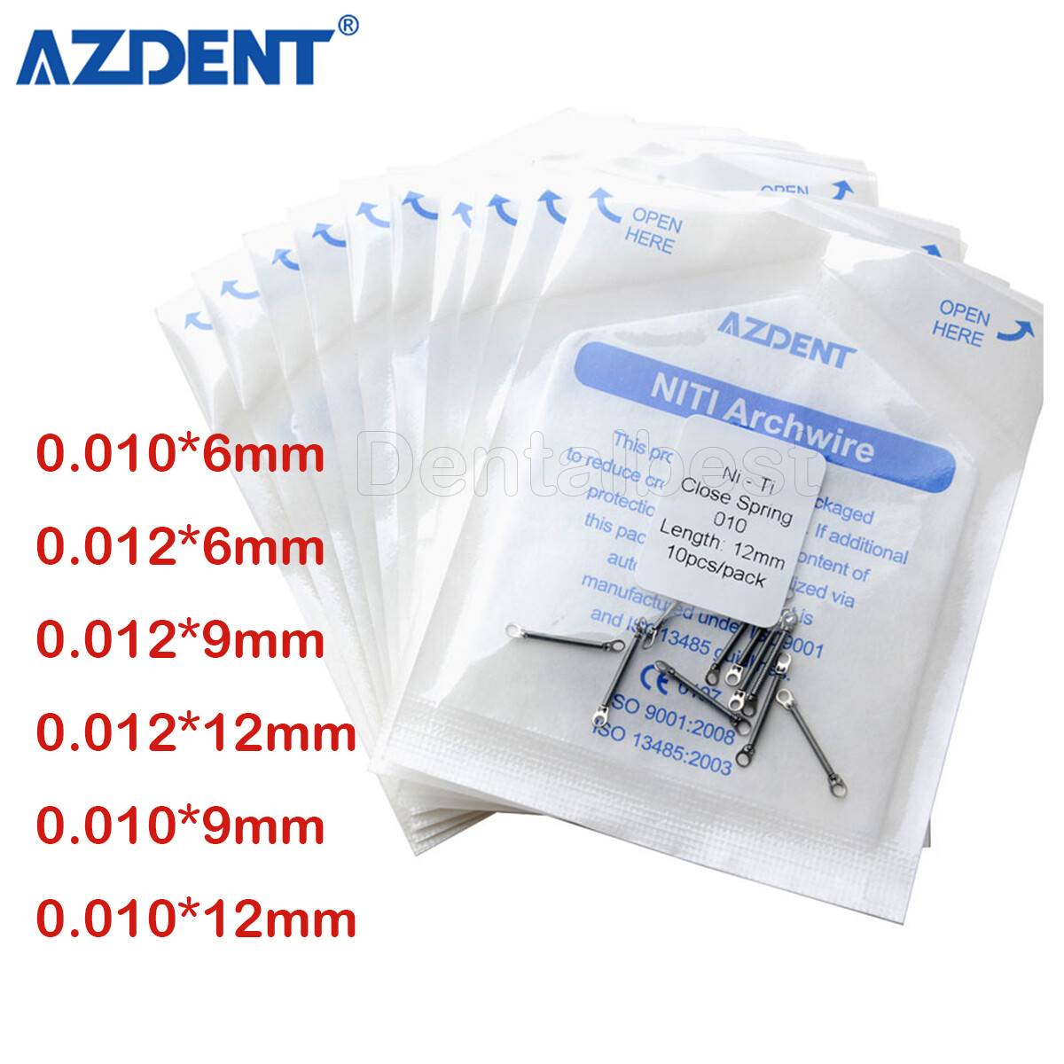 AZDENT Dental Orthodontic Closed Coil Spring Length Use Wire Niti 0.010/012 inch