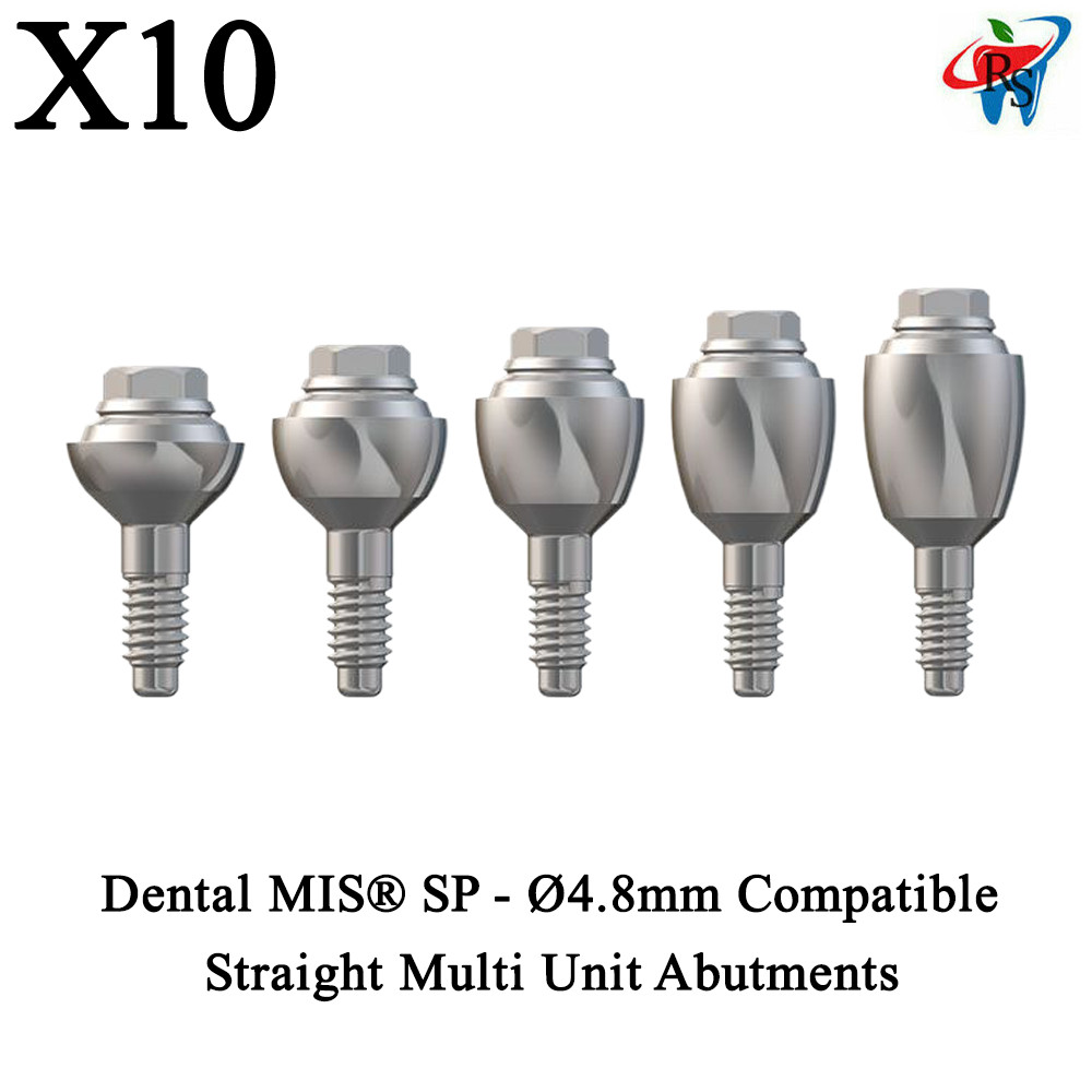 10x Dental MIS® Seven SP – Ø4.8mm Compatible Straight Multi Unit Abutments