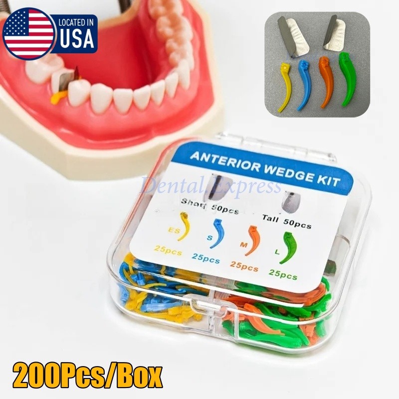 200Pcs/box Dental Anterior Matrix System Wedge Matrix Bands Interdental Wedges