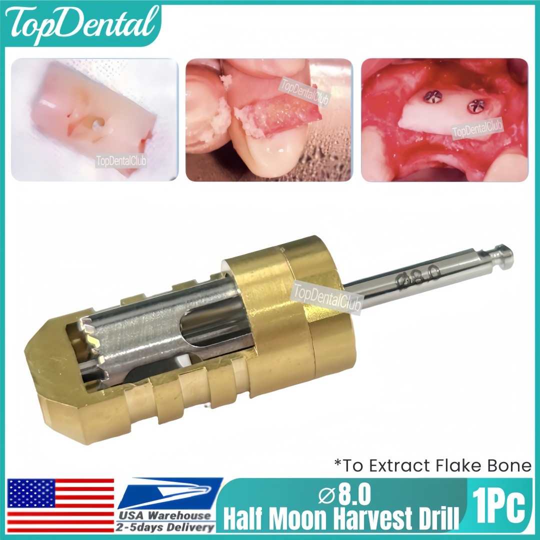USA ⌀8.0 Dental SLT Half Moon Harvest Drill Semilunar Technique Bone Collector