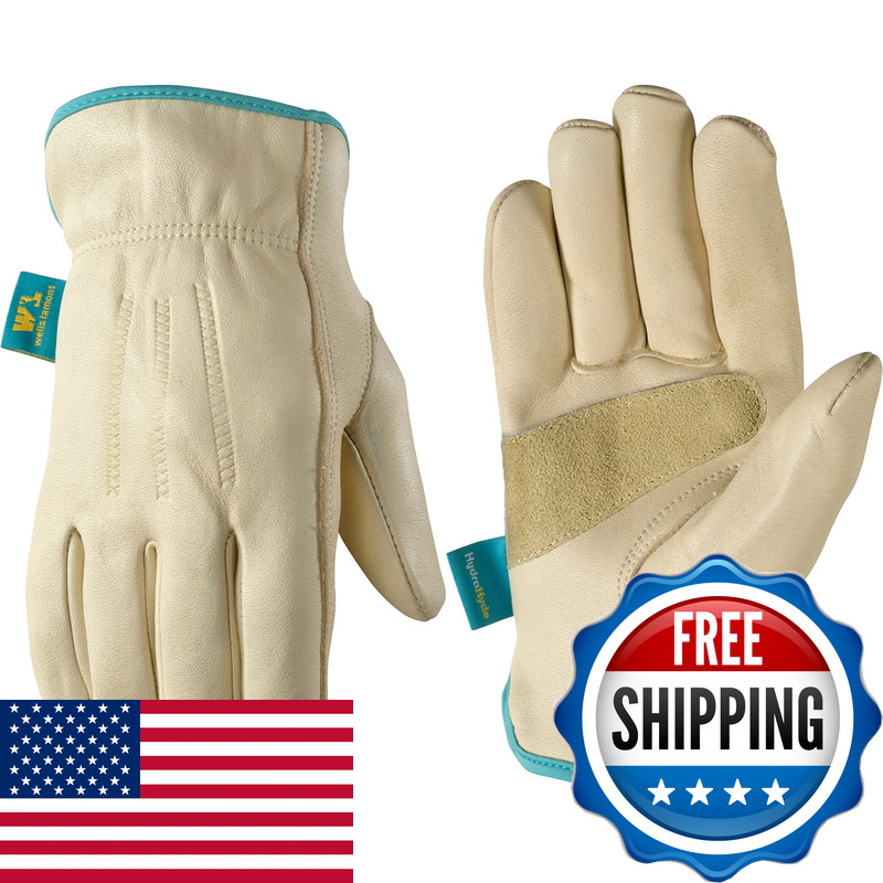 Wells Lamont Womens Water-Resistant Leather Work Gloves Puncture Resistant