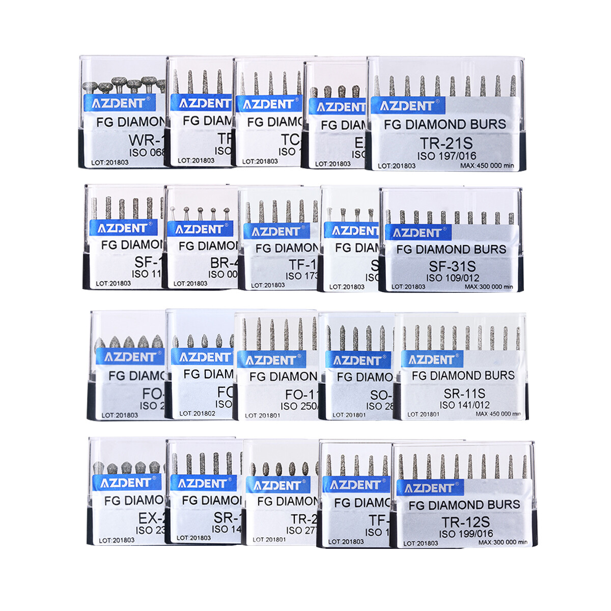 10pcs Dental Super Coarse Diamond FG Burs Drills for High Speed Handpiece AZDENT