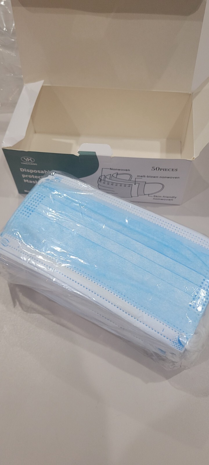 150 PCS Disposable Face Mask Non Medical Surgical 3 Ply Ear loop Blue Mask adult