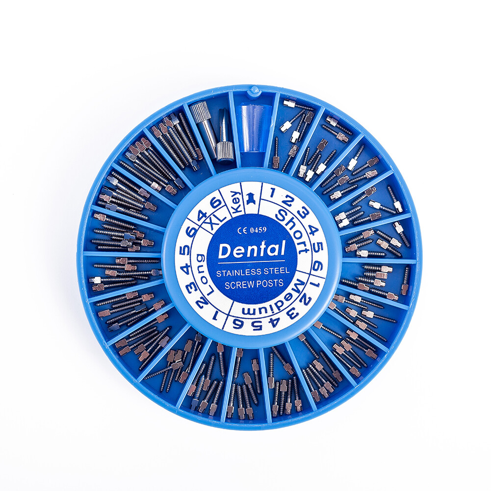 120pc Dental Screw Post Completed Silver/Gold Plated Endo Conical Pin Fiber Post
