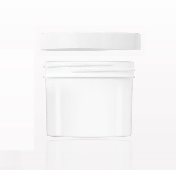 CLOSEOUT! 5.7 oz / 170 gm / 170 ml Threaded Plastic Jars with Flat Lid, NEW!