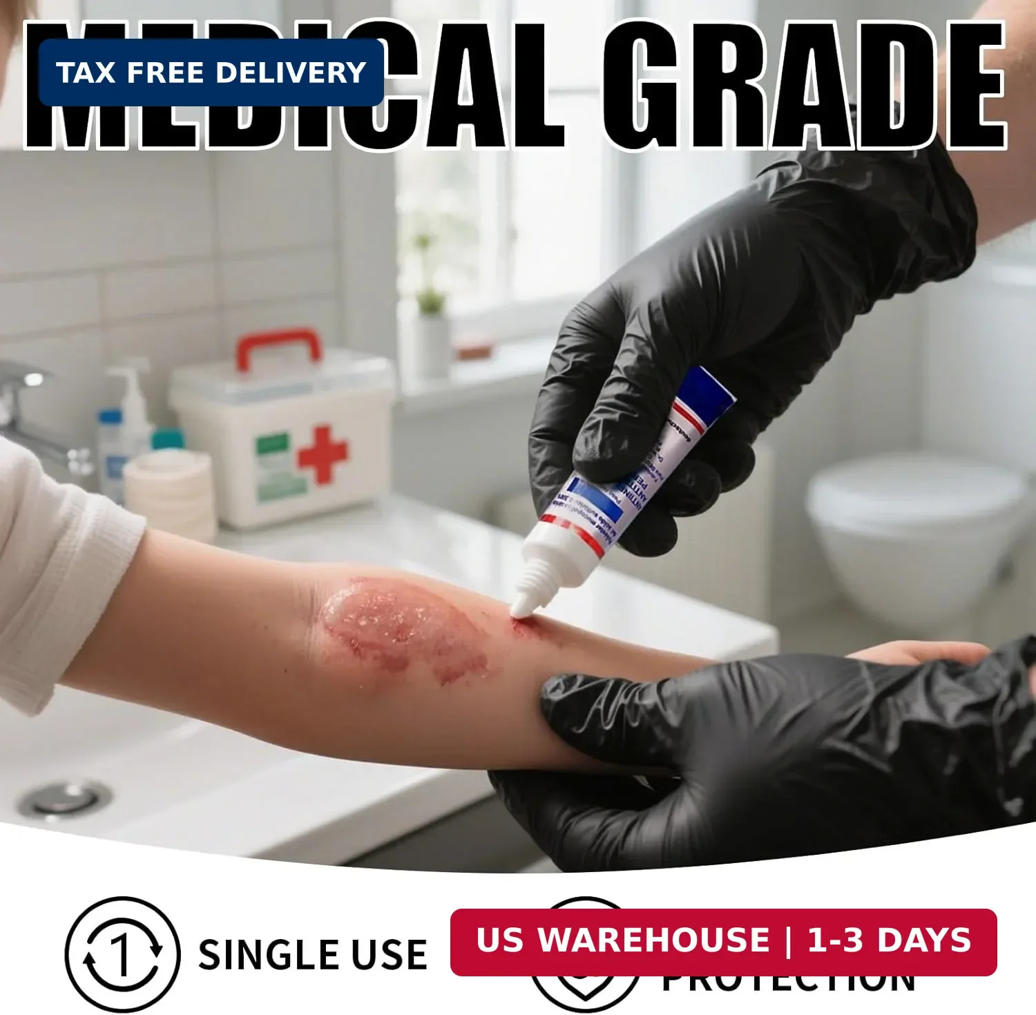 FINITEX Nitrile Disposable Gloves – Black, 3.5mil, 100PCS, Powder-Free, Medical