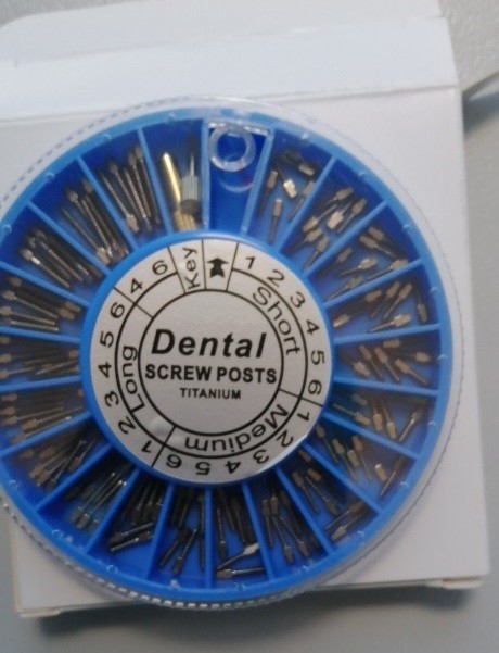 120pcs/kit Dental Screw Post Completed Kit Silver/Gold Plated Endo Conical Pins