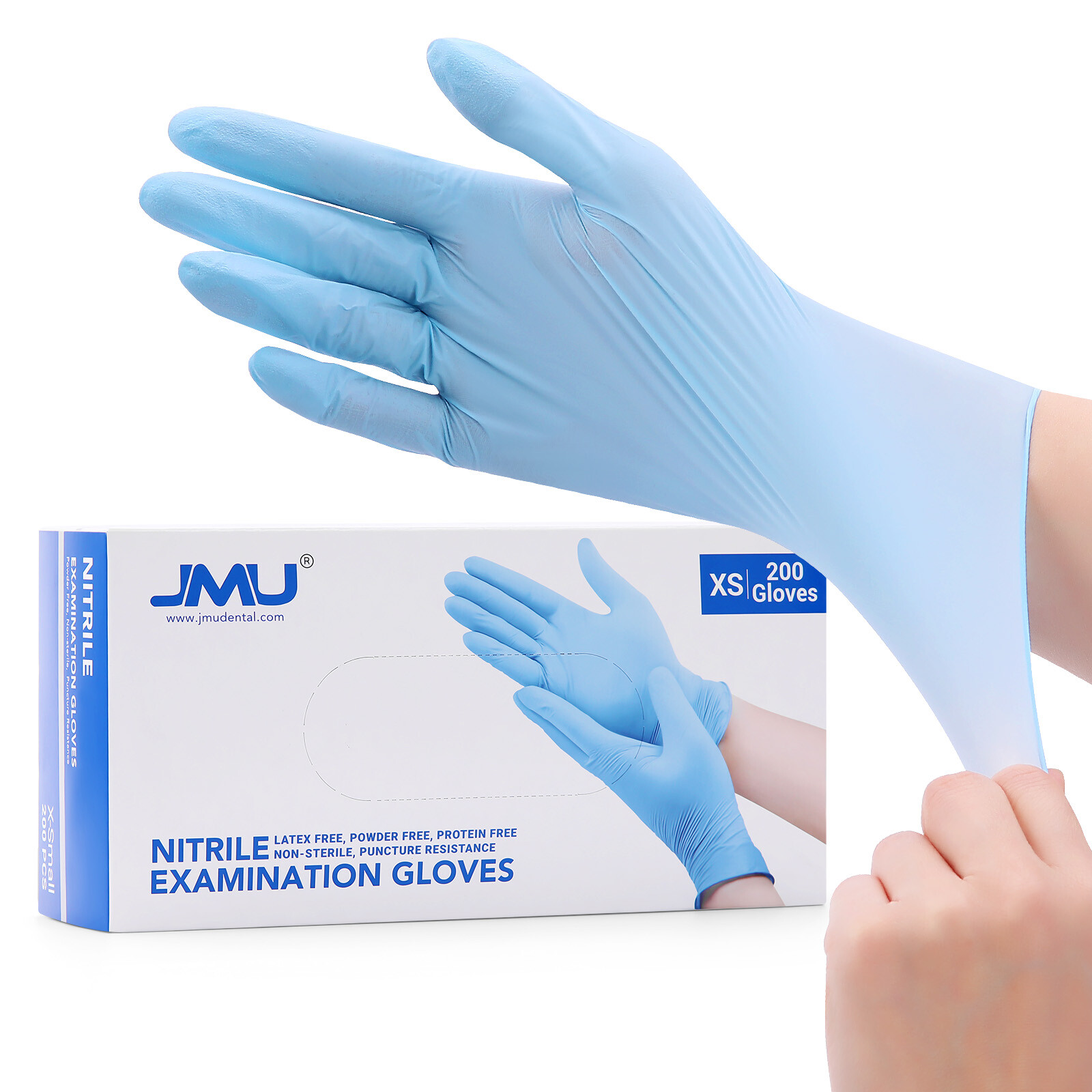 1000 3.5 Mil Blue Nitrile Disposable Exam Gloves Powder & Latex Free[XS-XL Size]