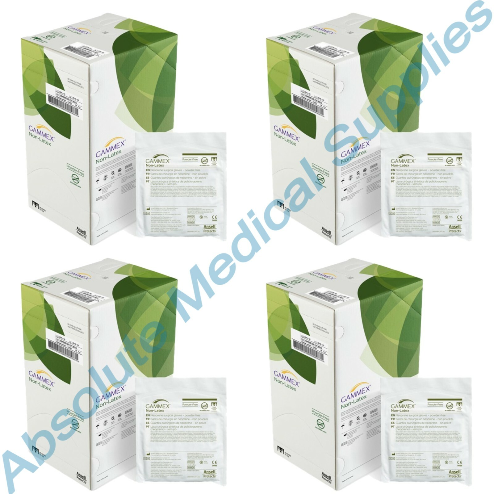 *200-Pairs* Ansell Gammex Non-Latex Powder-Free Disposable Gloves Size 6.5 8513