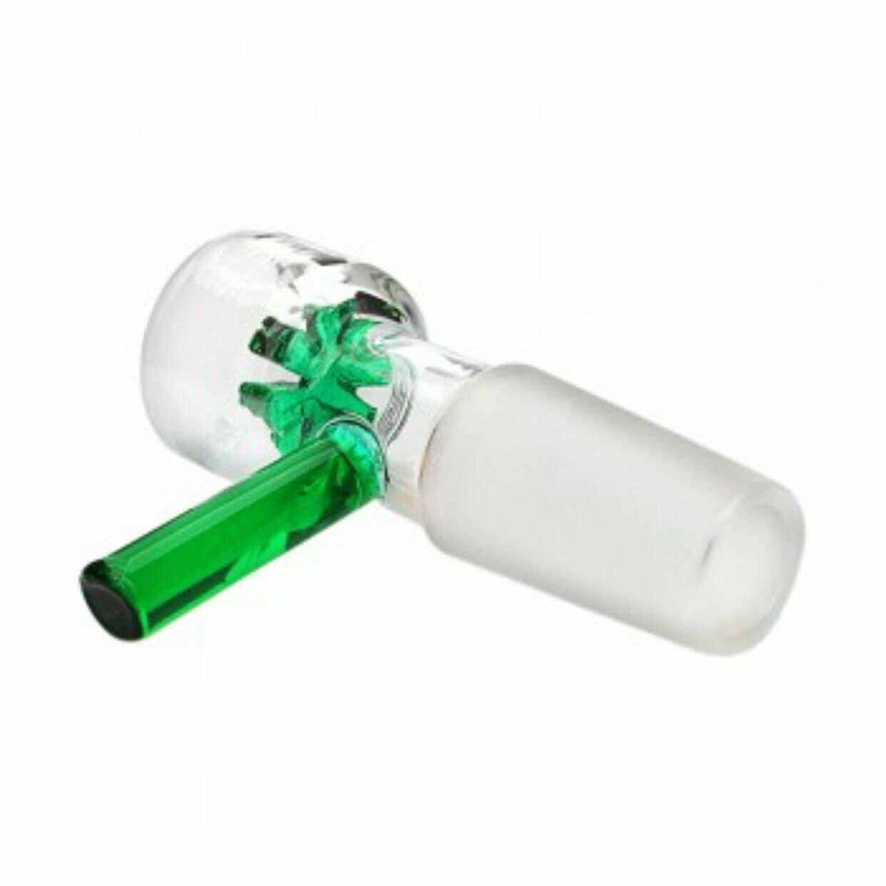 14mm Male Green 2″ Star Screen Glass Slide Bowl