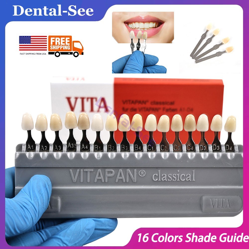 Vita Classical Shade Guide Dental Materials A1-D4 16 Colors Teeth Whitening USA