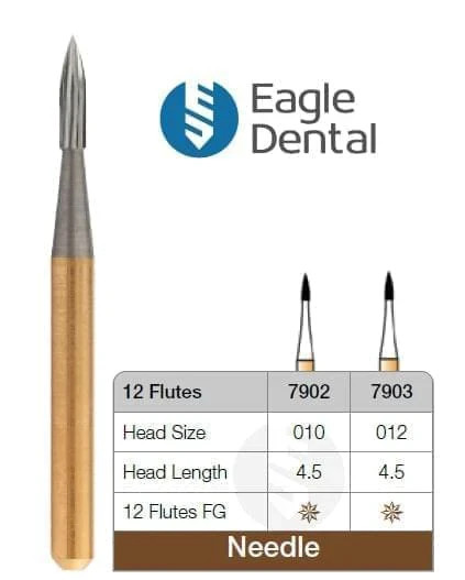 Needle Carbide Burs – 12 Blades – Eagle Dental Burs – High Quality Dental Burs