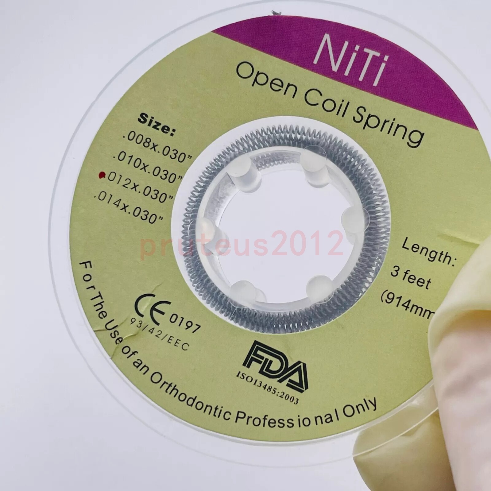 Dental Orthodontic Niti Open Coil Spring Spool Dia.012 *030 ” inch 914mm 1 Roll