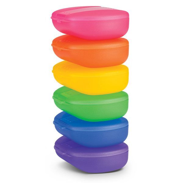 Plasdent Retainer Boxes – Translucent Tropical Colors 12/Box – Precise Feature
