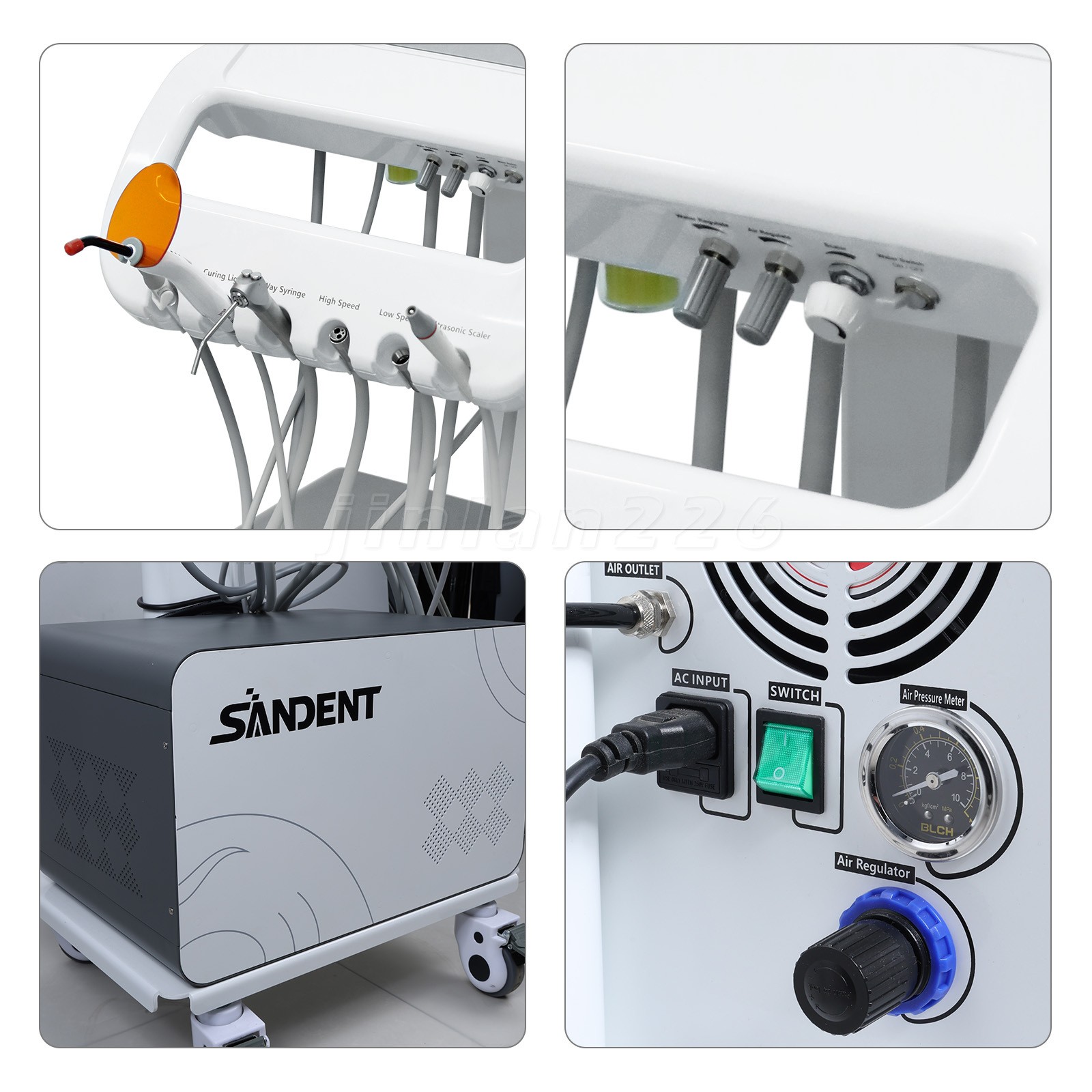 Portable Mobile Dental Delivery Unit System Air Compressor Strong suction FDA&CE