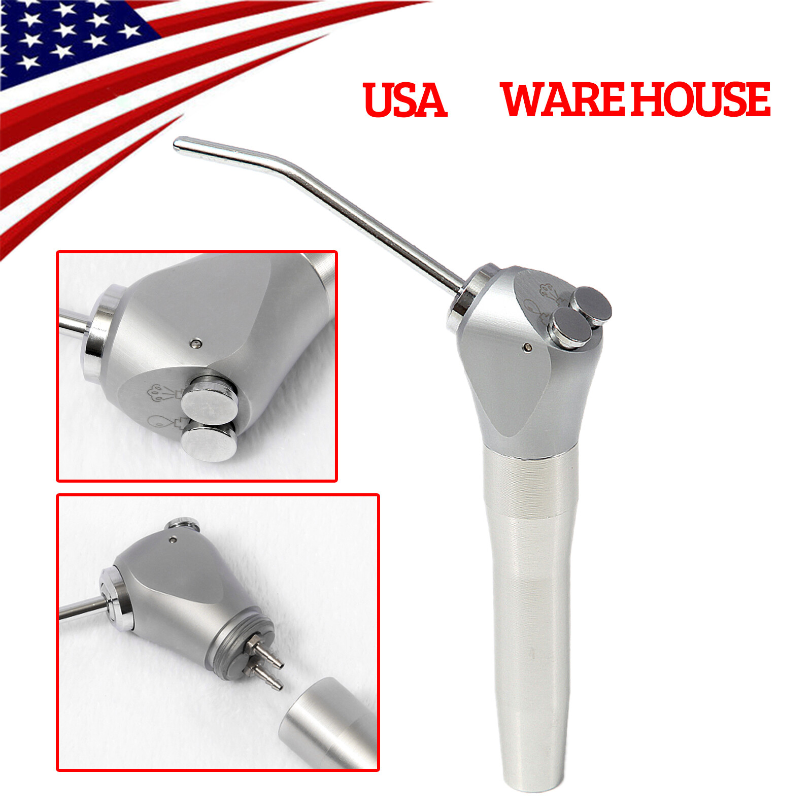 1-10*Dental 3 Way Air Water Spray Triple Syringe Handpiece w/ Nozzles Tips Tubes