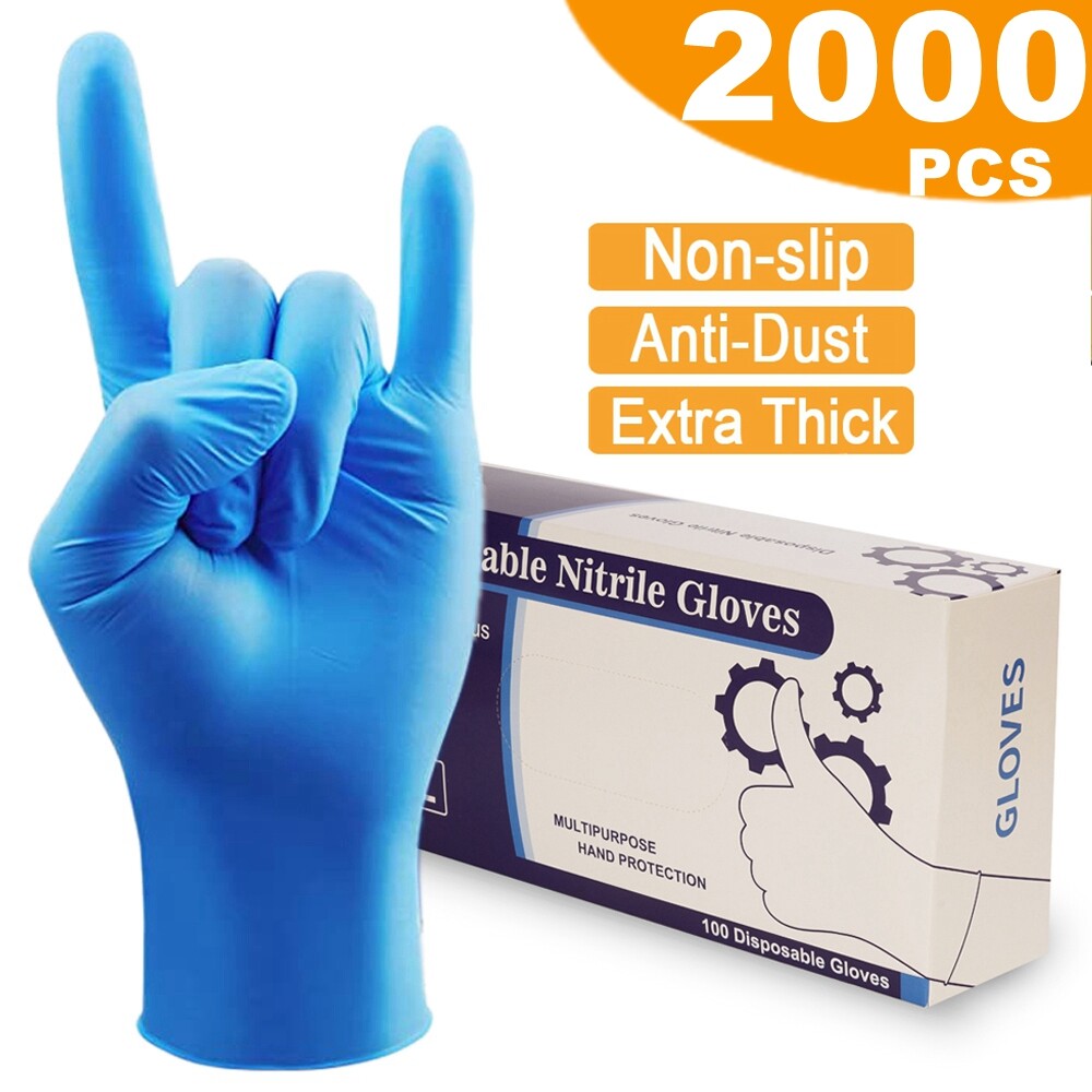 2000Pcs Disposable Nitrile Gloves/Latex/Exam Gloves Powder Free Multi-Purpose US