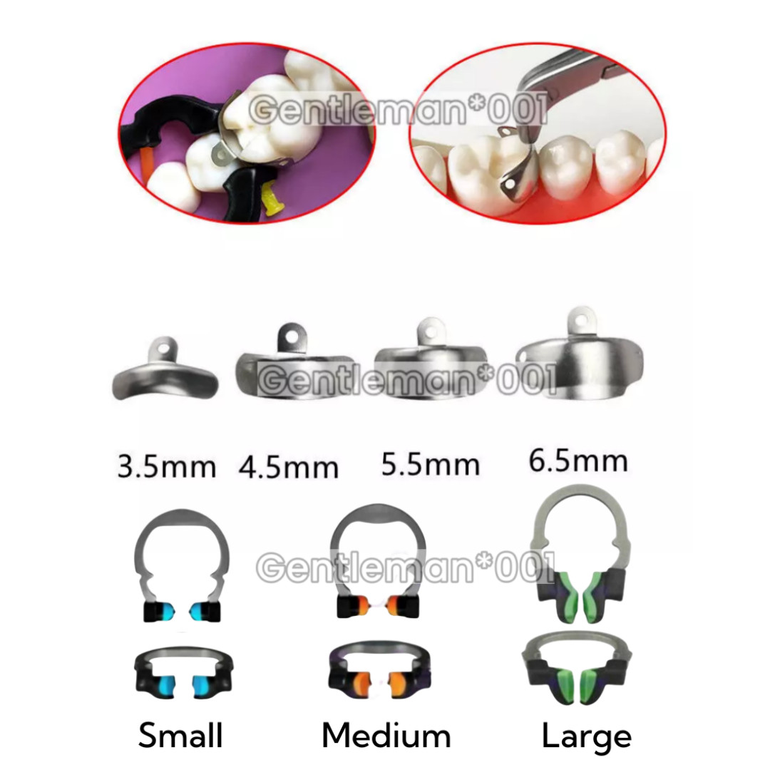 50Pcs Dental Matrix Bands Sectional Clamps Contoured Matrices