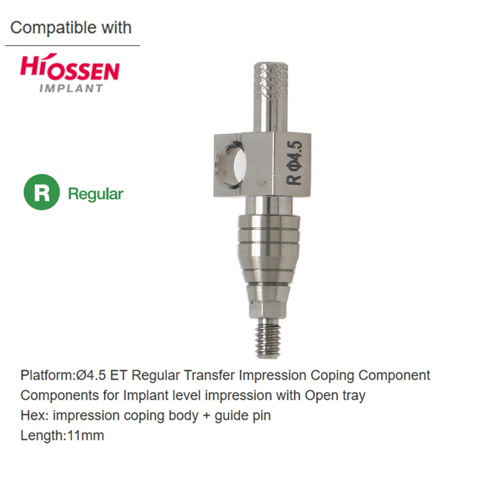 US Dental Impression open tray coping transfer Hiossen ET/Oss TS Hex Regular fit