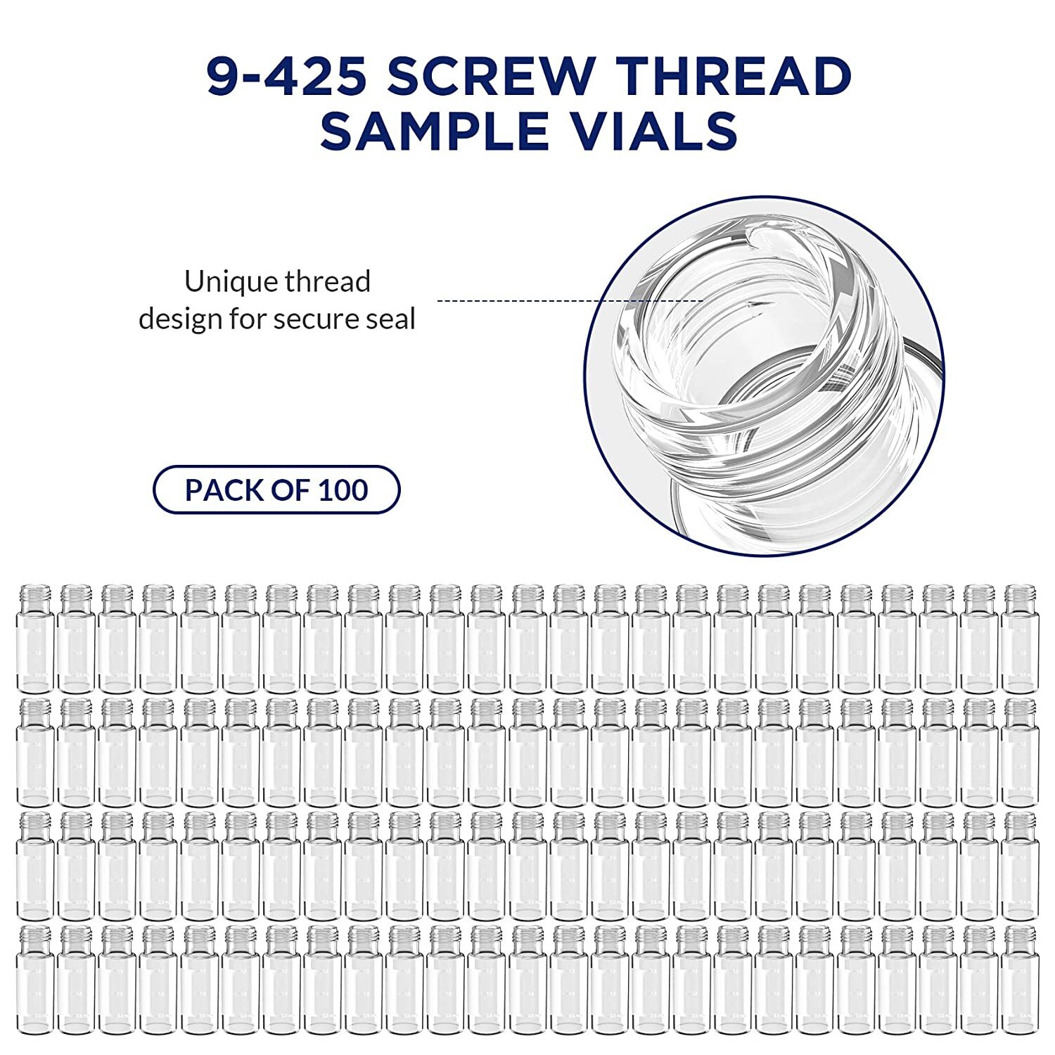2ml HPLC Clear/Amber Glass Vials Write Patch 9-425 Screw Thread Top LAB GC