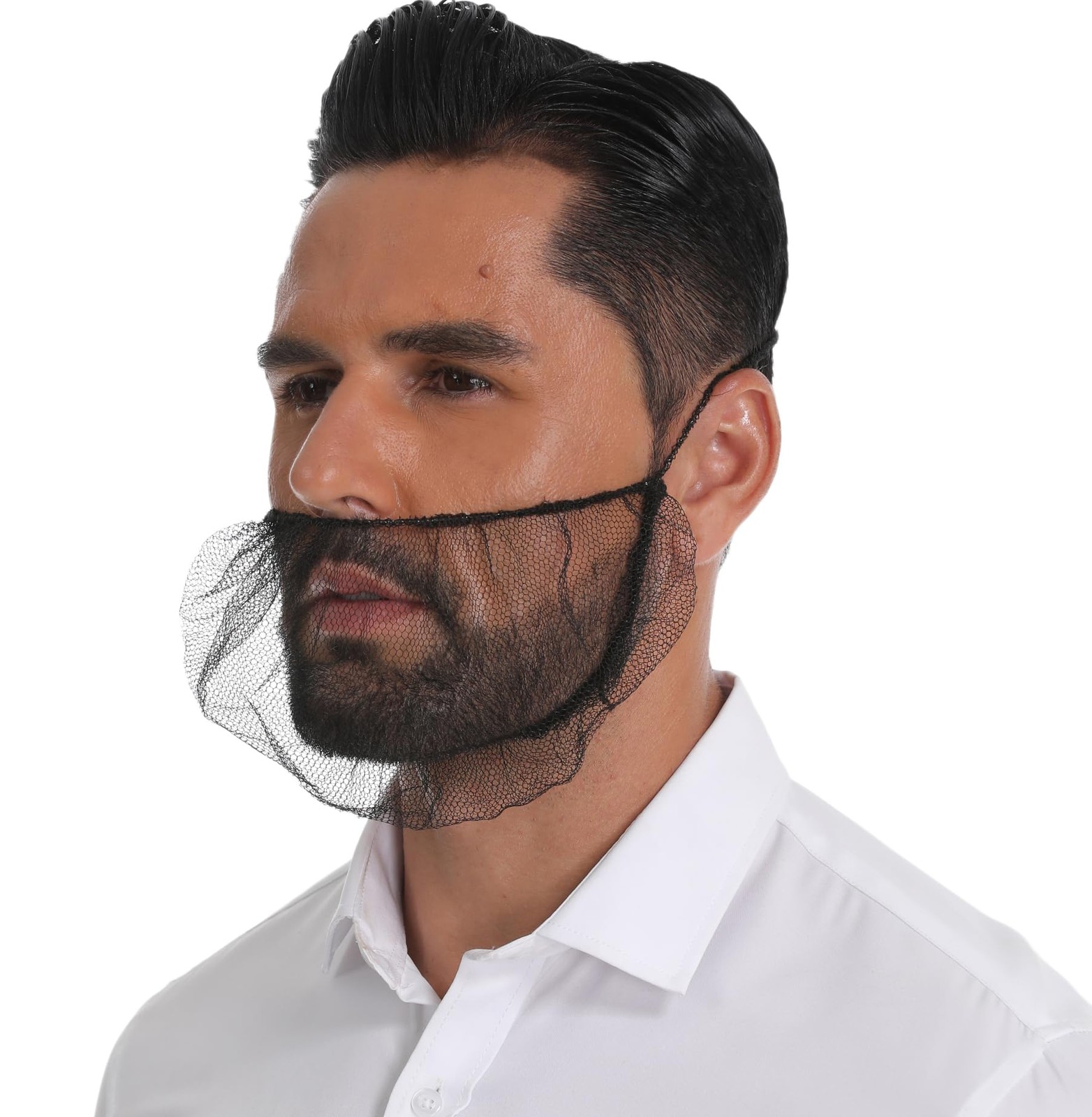 QIAN SOU Disposable Honeycomb Beard Nets Breathable Food 18 Inch, Black