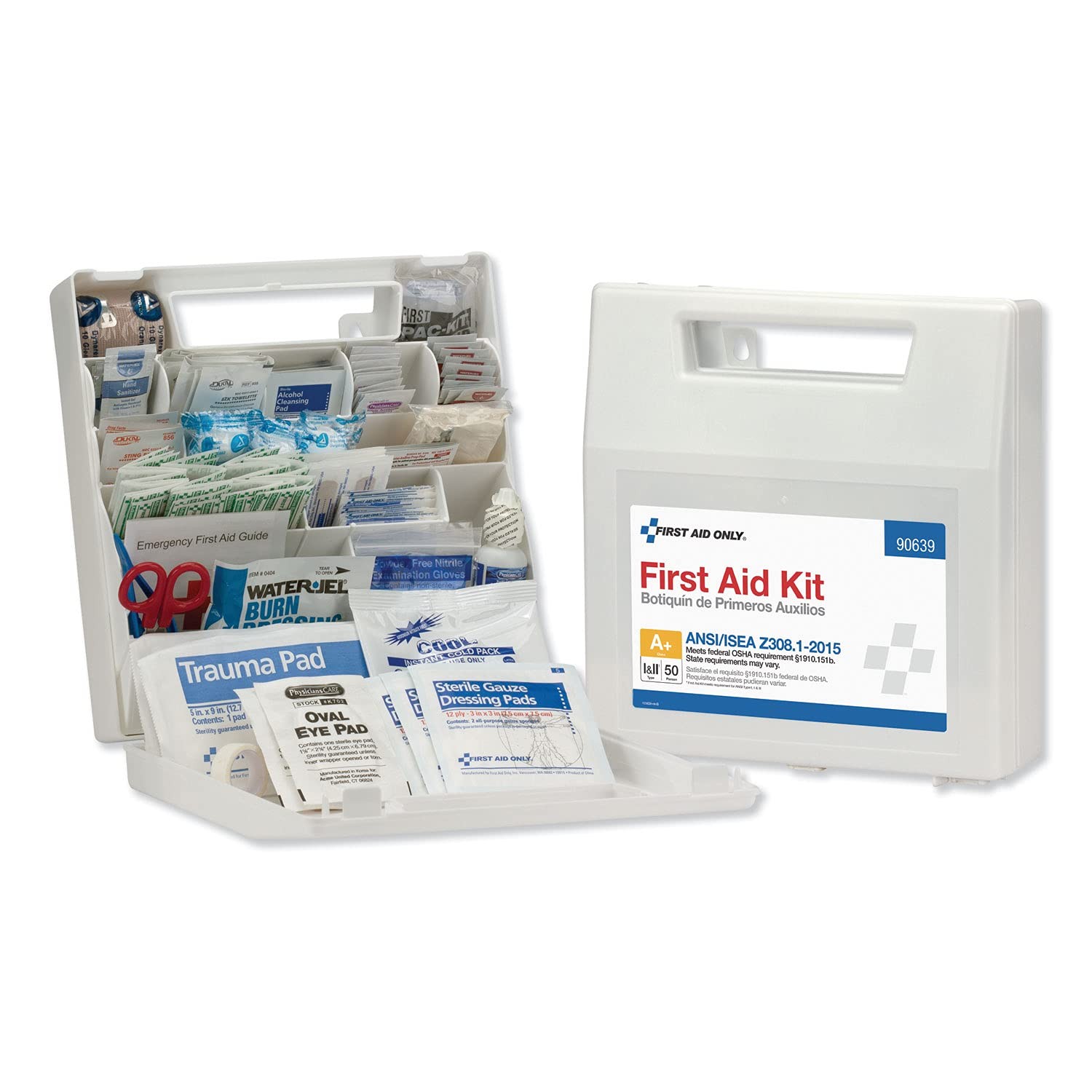 First Aid Only 90639 ANSI A+ 2015 and OSHA Compliant 50 Person, Black